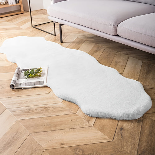 1pc Faux Rabbit Fur Rug, 2x6 Ft Washable Area Rugs For Living Room, Soft Fluffy Rug For Bedroom
