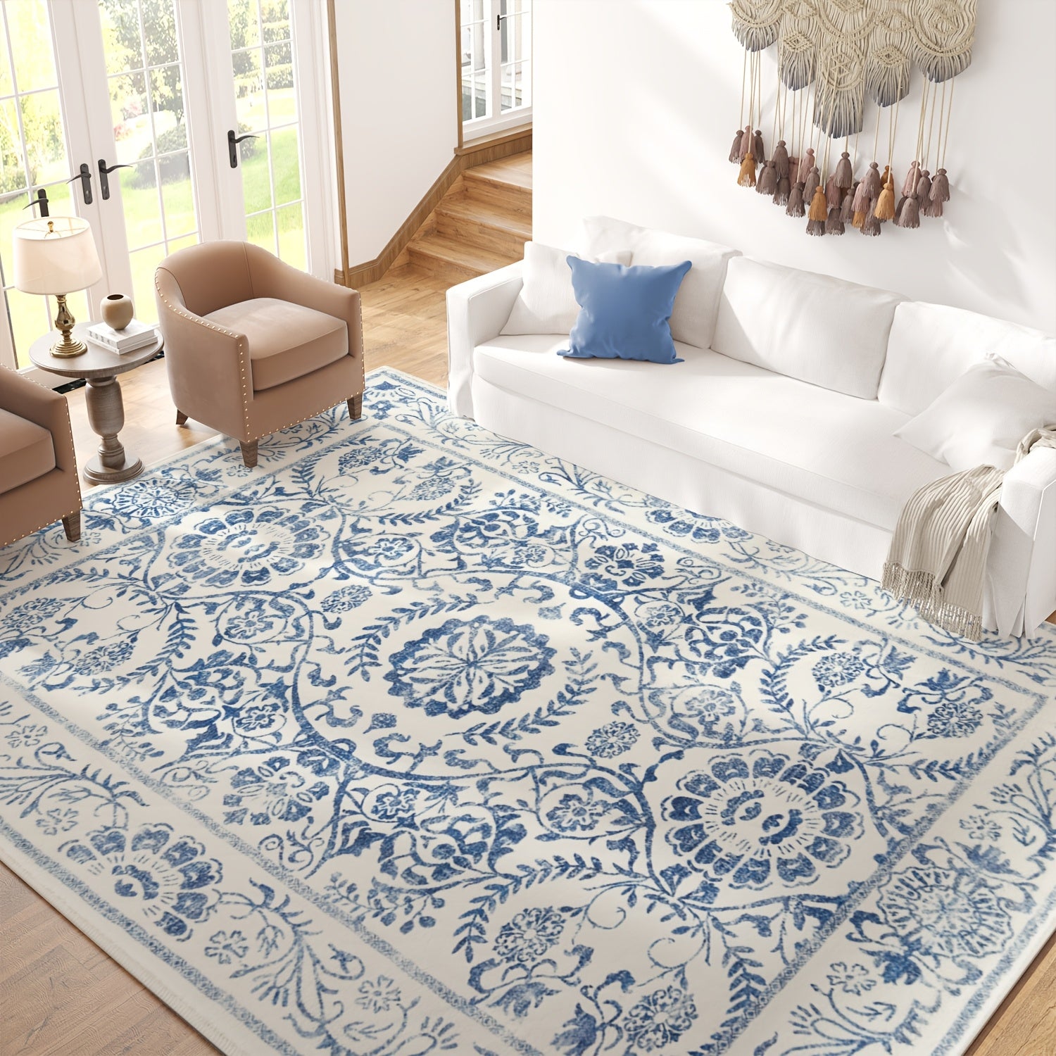 Area Rug Entryway Floral Rug Washable Rug Vintage Rug Indoor Door Mat Retro Small Rug Non Slip Accent Rug Boho Soft Rug Carpet for Kitchen Bathroom Bedroom